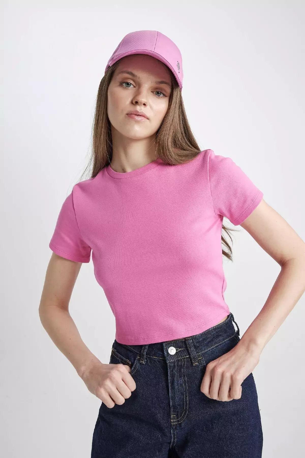 Coool Fitted Rib Basic Solid Short Sleeve T-Shirt T9631Az24Sm