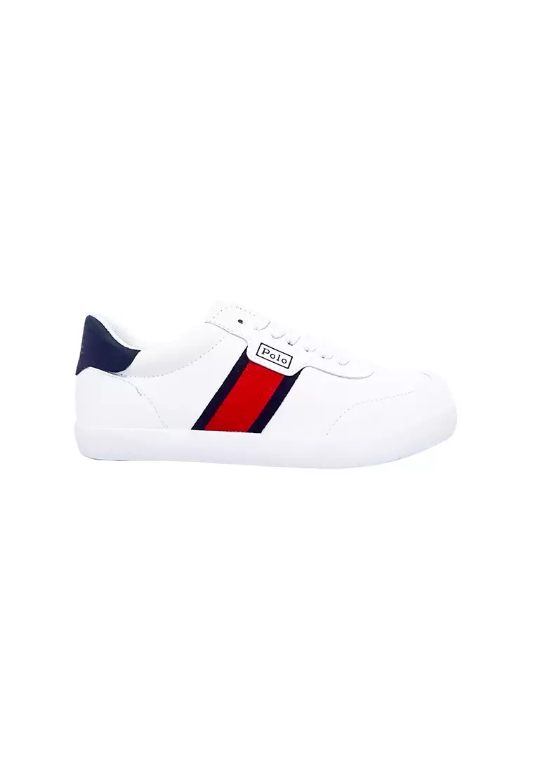 Discount on Polo Ralph Lauren  shoes - SKU: Court Low- White, Navy, Red
