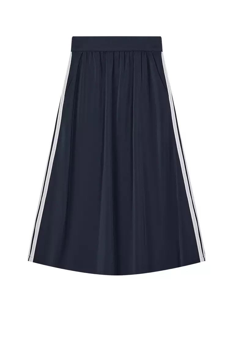 女裝側面條紋半身中長裙