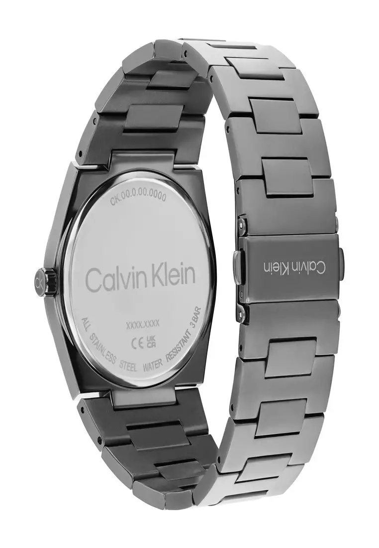 Men's Gray Stainless Steel Deep Green Dial Quartz Watch - 25200545