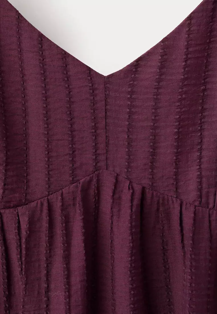 Textured Dress With Gathered Detail