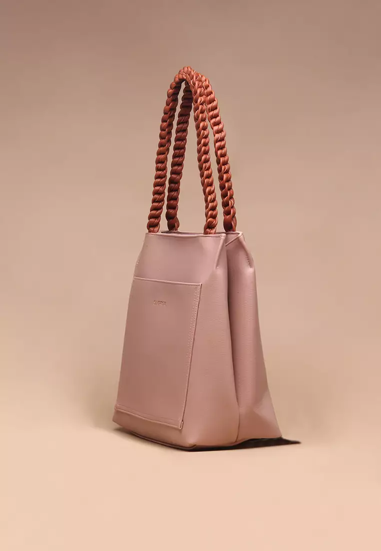 Tas Tote Wanita Silvertote Nathalie CB Pink Brown