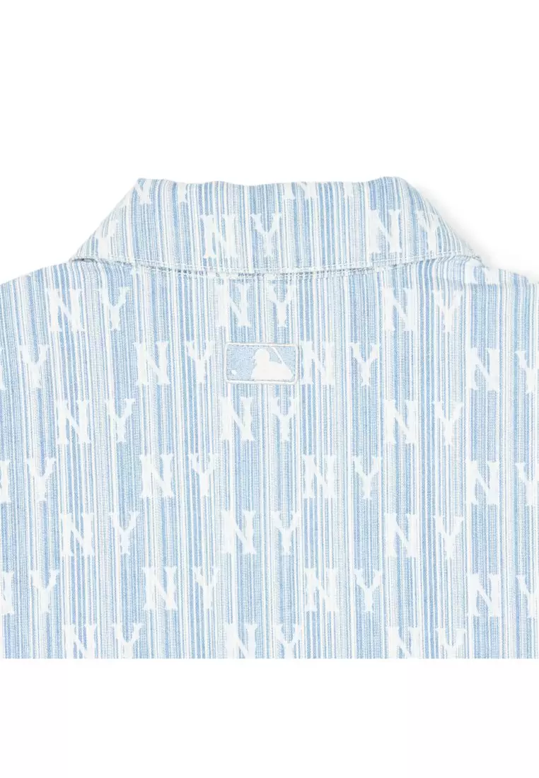 CLASSIC MONOGRAM ALL OVER STRIPE DENIM SHIRTS NEW YORK YANKEES