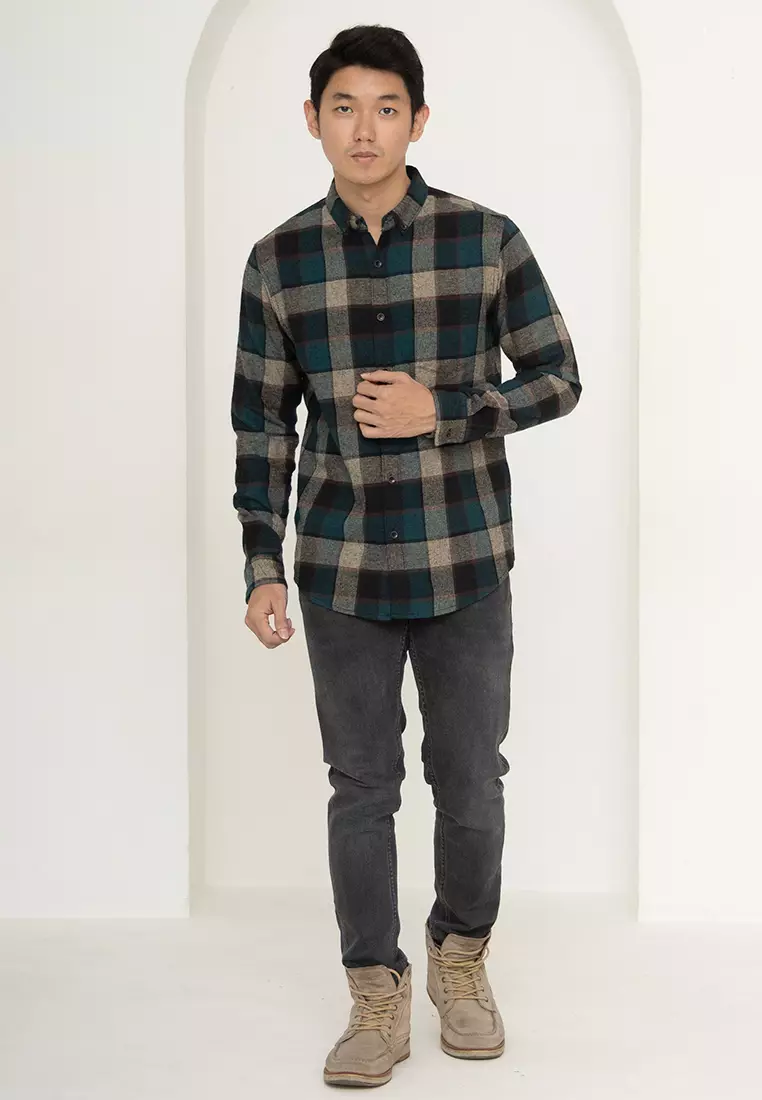 kemeja Flannel Cotton Tangan Panjang OXCON OX06