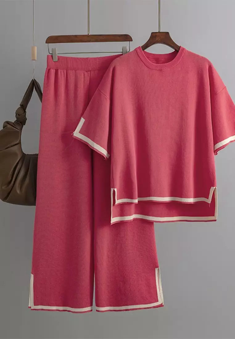 Fashionable Color-Block Knitted Set SX3204