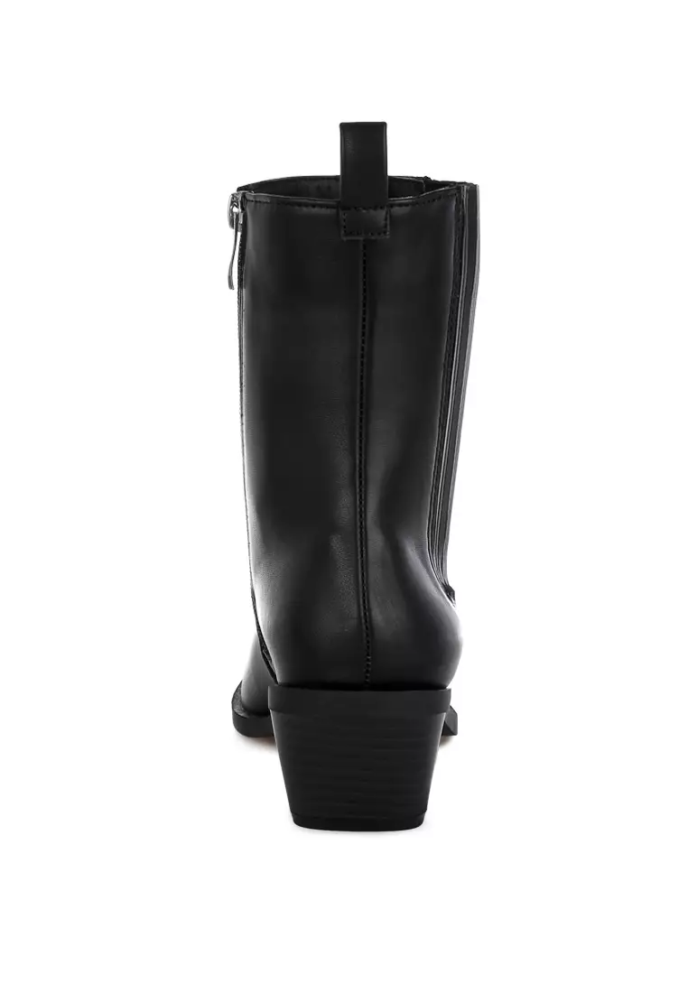 High Ankle Chelsea Boots In Black