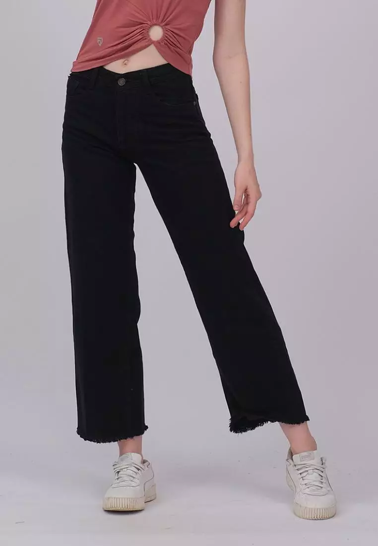 Fitwear - Larissa Highwaist Kulot Panjang Rumbe - Black