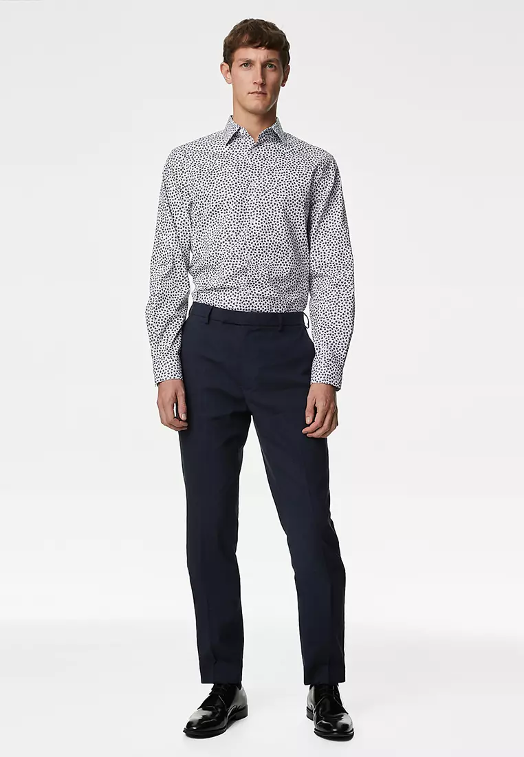 Regular Fit Easy Iron Pure Cotton Print Shirt