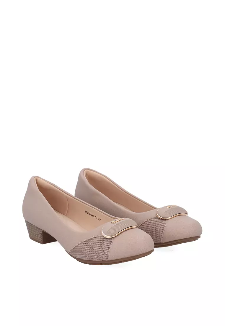 Taupe CR Amelia Textured Pumps