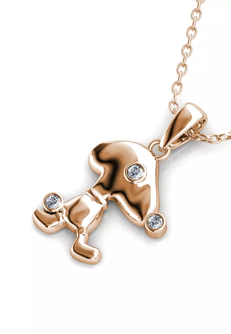 Pup Beagle White RG - Kalung Crystal by Her Jewellery