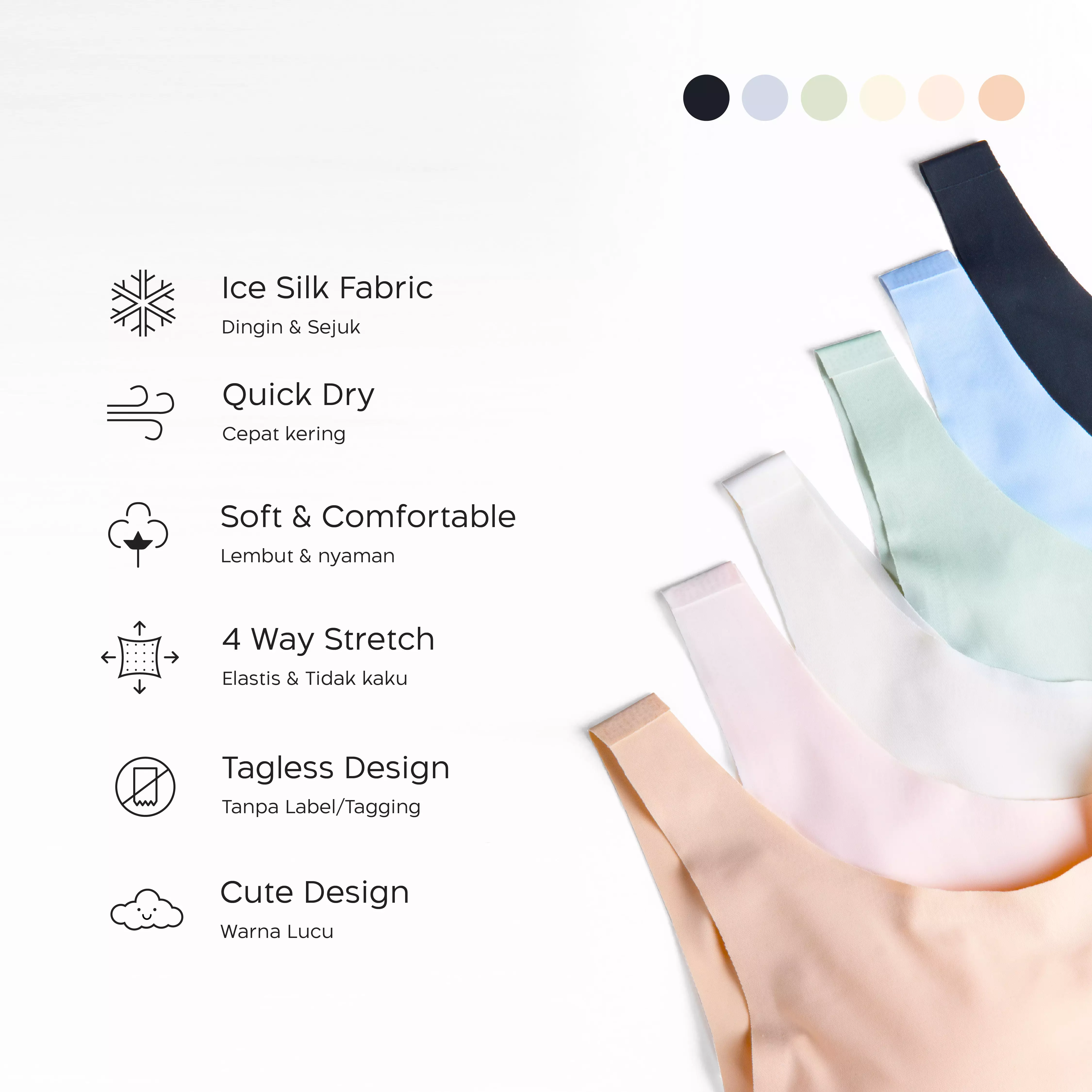 FN Kids Miniset Seamless Anak Perempuan Ice Silk 1 pcs NKM 3440 - Putih