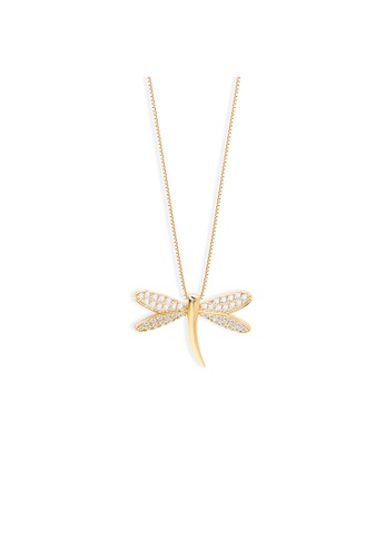 ZITIQUE gold Women's Dragonfly Necklace - Gold ACCA1ACF633D4AGS_1