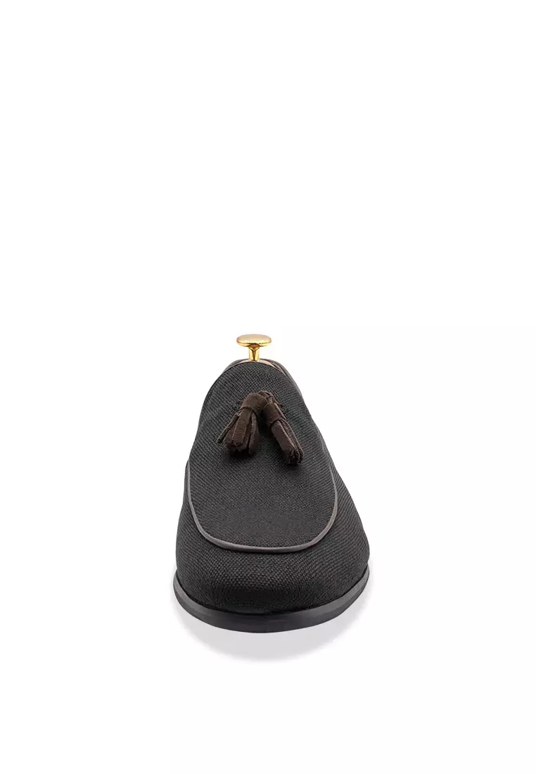Rafael Black Tassel Belgian Loafer