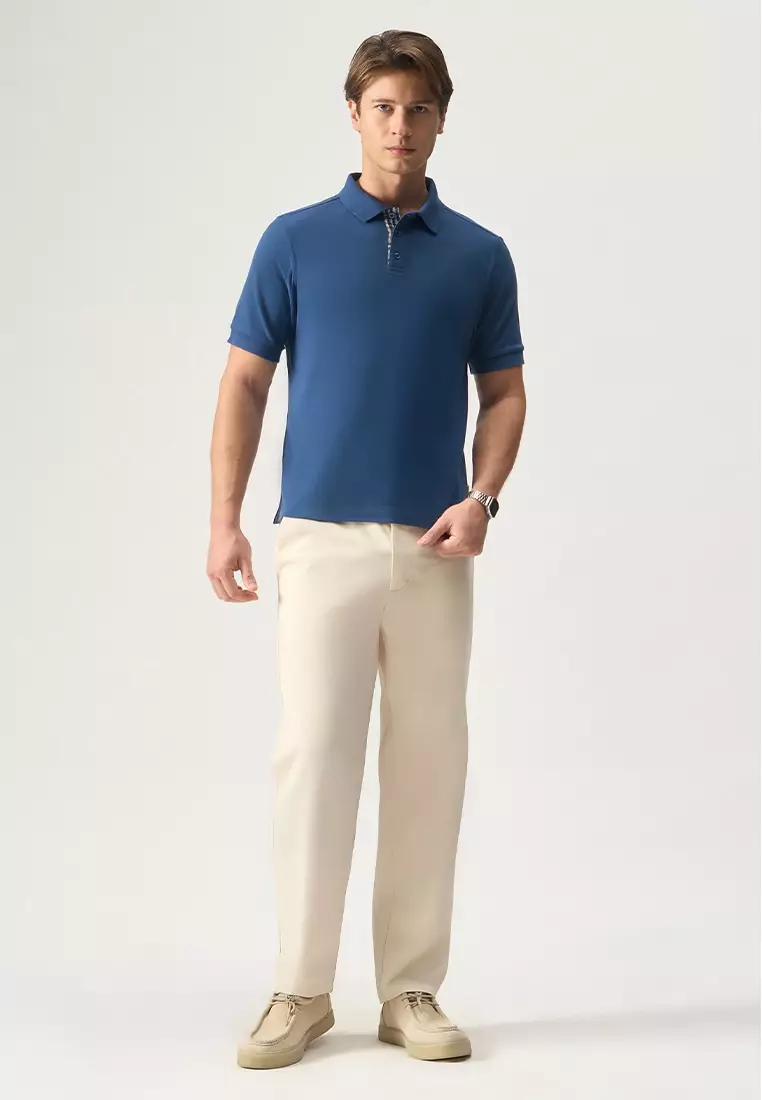 Pique Polo with Contrast Placket