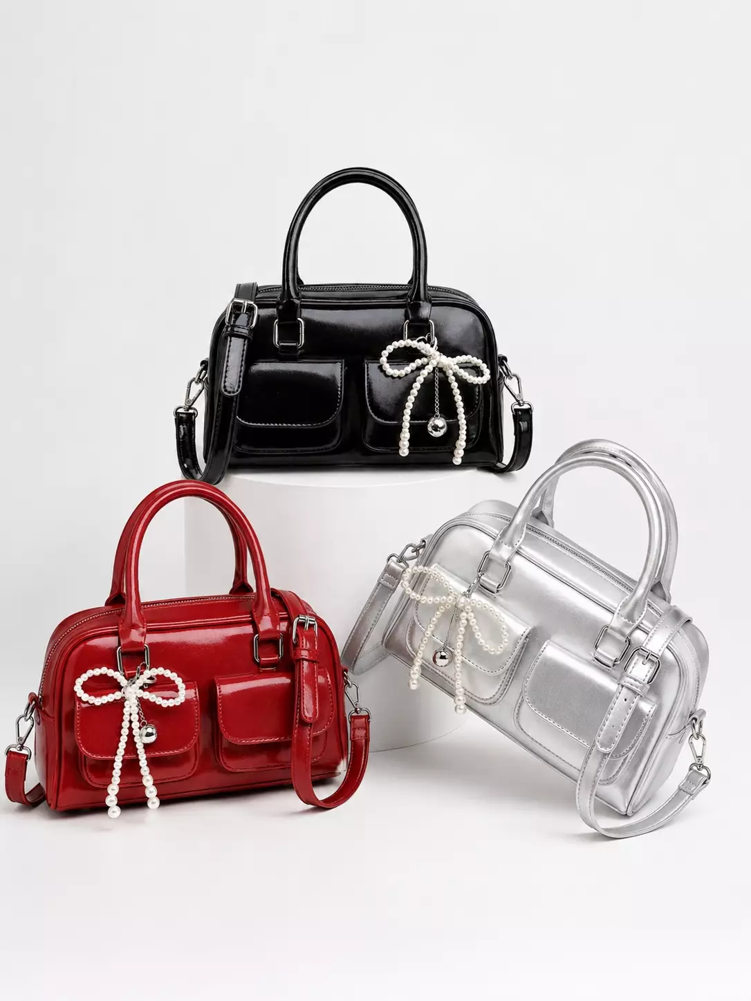 Vedlyn Bellina Tas Selempang Wanita Stylish Elegan Pearl - Black