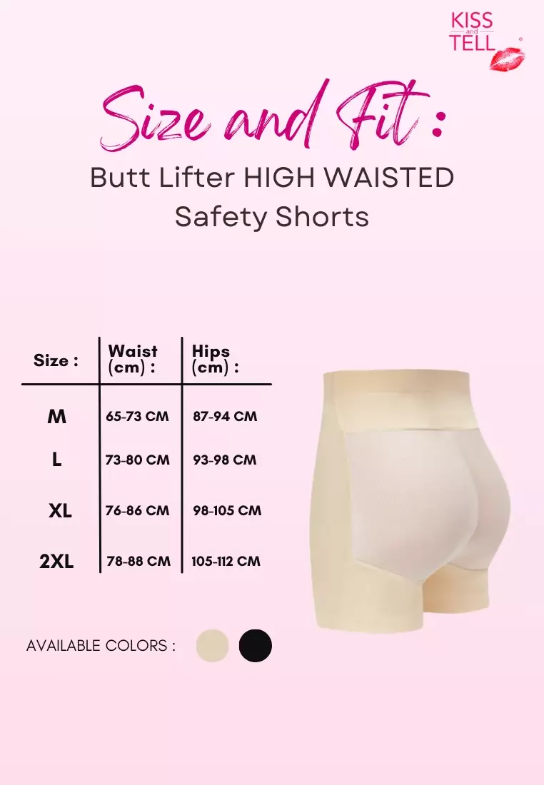 Kaira Butt Lifter High Waisted Safety Shorts Panties Seamless Padded Underwear Hip Pads Enhancer Panty in Nude