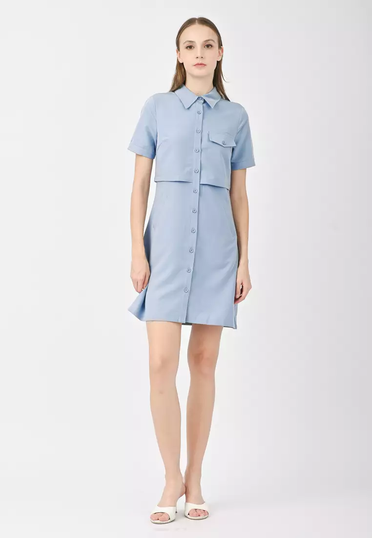 衬衫迷你连衣裙