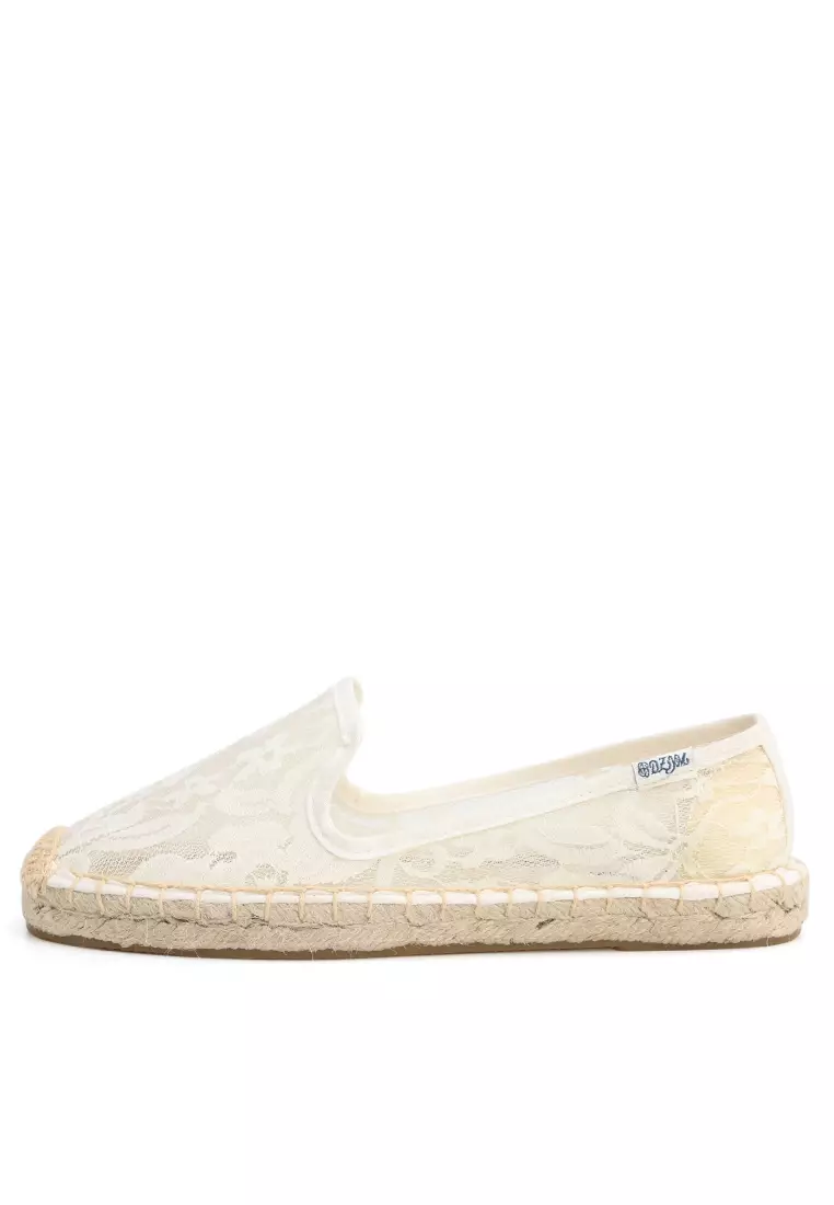 透氣蕾絲草編麻底鞋 HB008