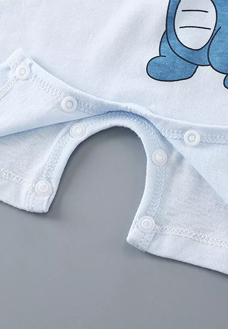 Wakakids Jumpsuit Bayi Jumper Pendek Anak Kancing Romper Baju Terusan Motif Lucu Happy Bear Venrz 4452