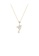 Glamorousky white 925 Sterling Silver Plated Gold Fashion Paper Airplane Pendant with Cubic Zirconia and Necklace 5A7FFAC9029A24GS_1