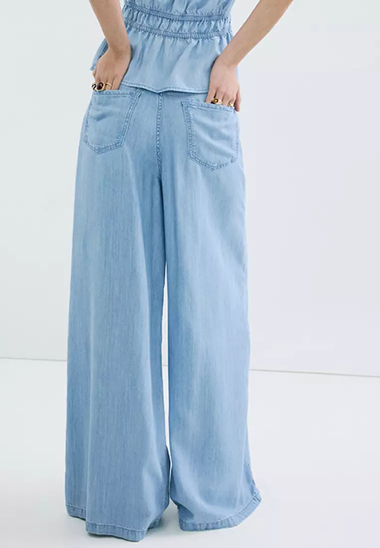 Mid-Rise Palazzo Jeans
