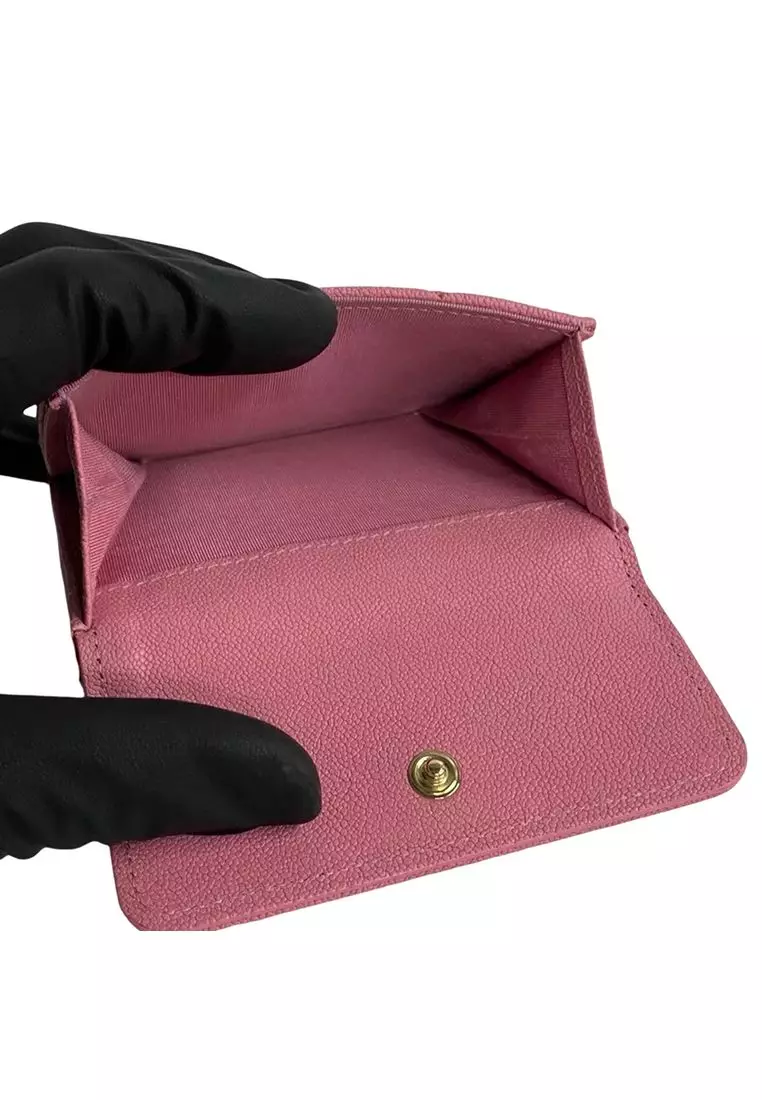 Pre-Loved Chanel Quilted Caviar Boy Flap Compact Wallet