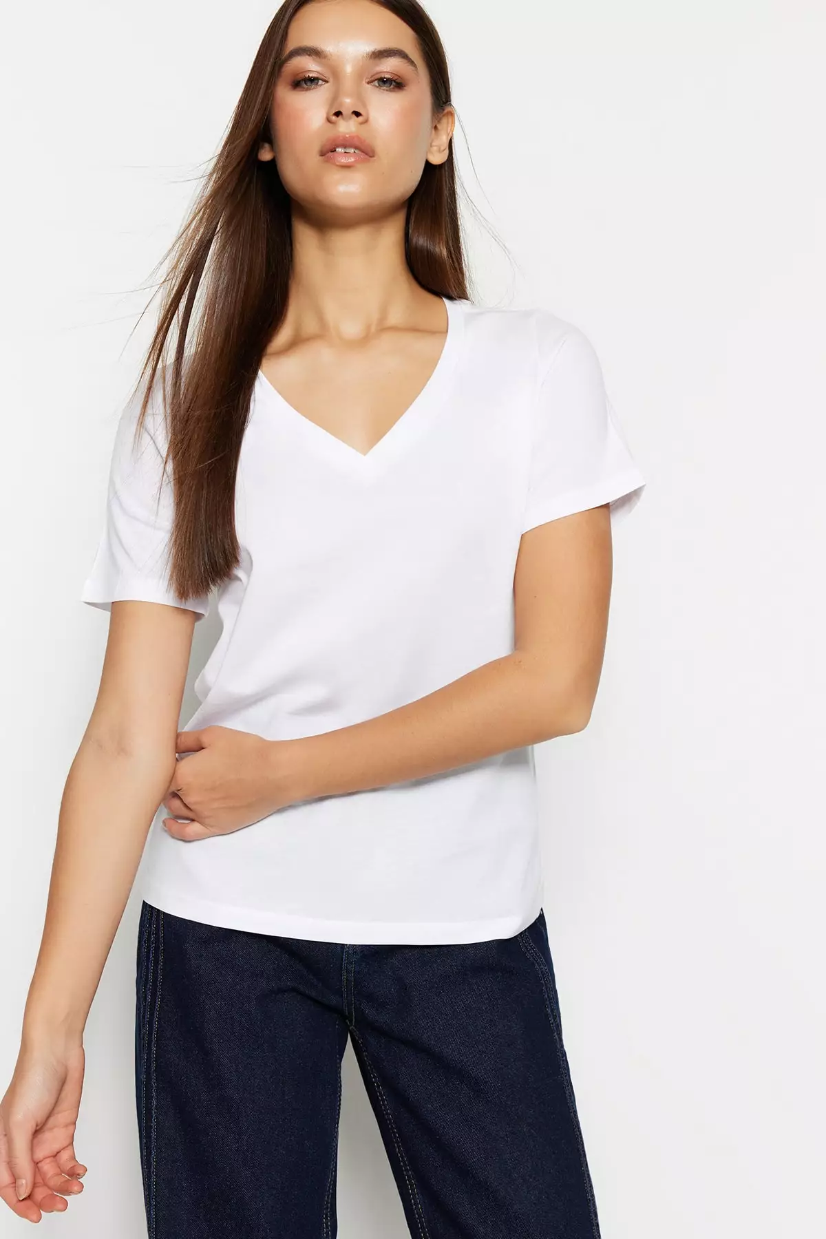 Cotton V-Neck T-Shirt