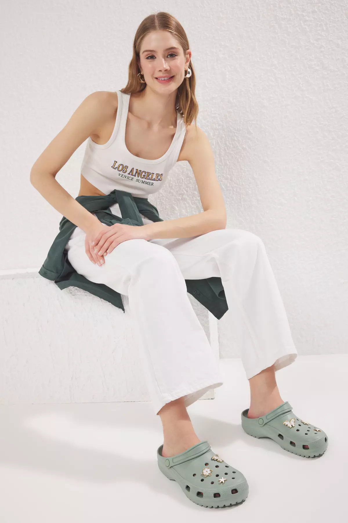 Mint Buckle Accessory Detailed Light Sole Women's Eva Closed Front Sandals Slippers Takss25Sd00033