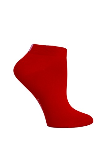 SOXGALERI red Anti-Bacterial Cotton Sneaker Socks for Women 89CC2AA7F94924GS_1
