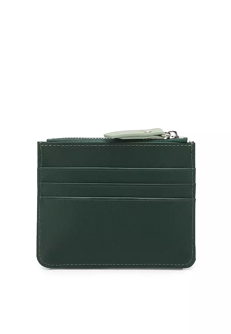 Women's Card Holder With Coin Compartment - Green