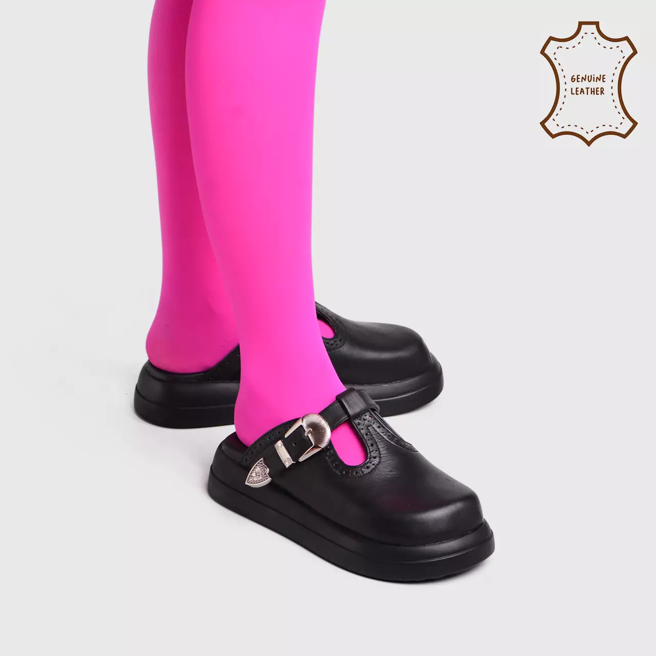 Aitra Sandals Genuine Leather Black