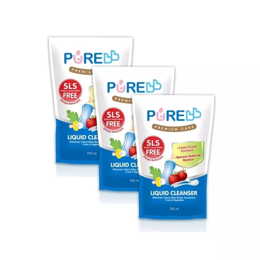 Pure BB Combo Buy 2 Free 1 - Pure BB Liquid Cleanser Refill - 700 ml Sabun Cuci Botol