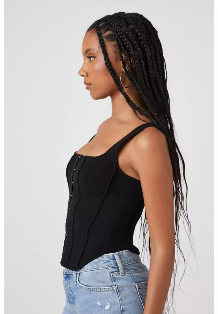 Buy FOREVER 21 Sweater-Knit Hook-and-Eye Tank Top 2024 Online