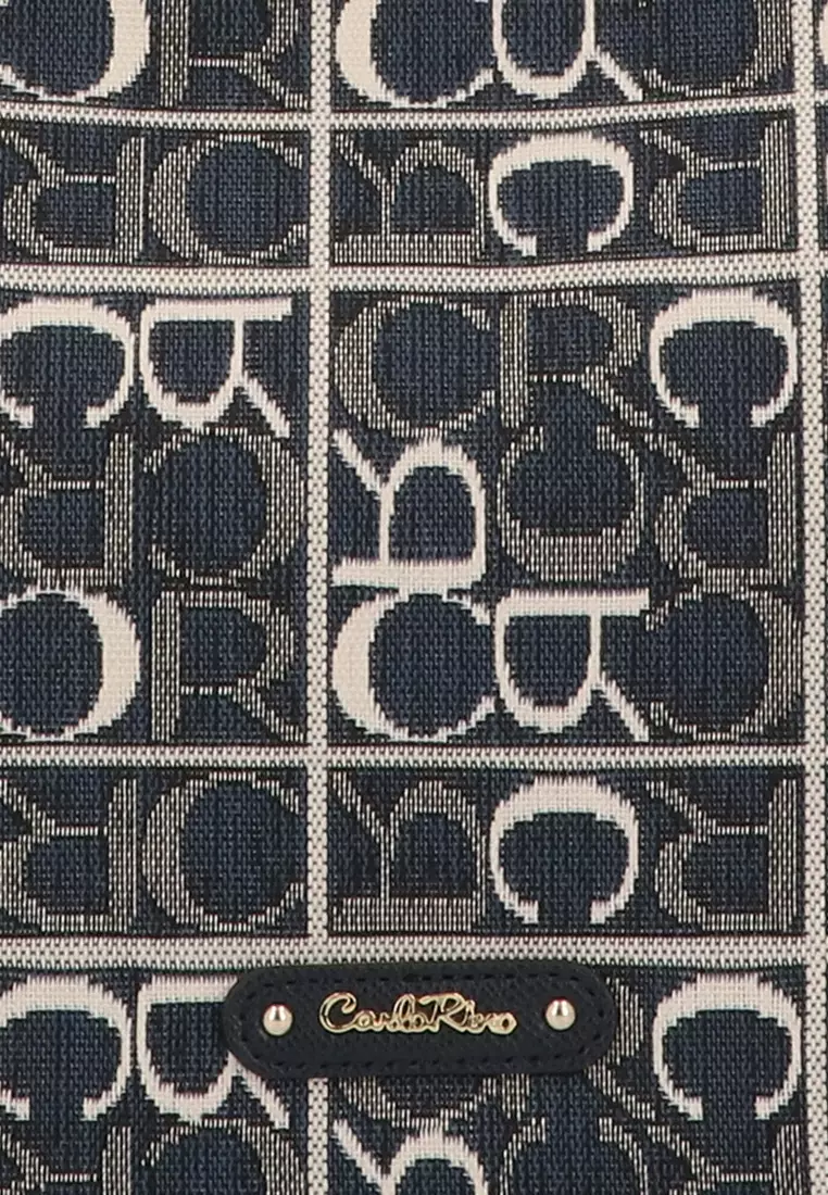 Dark Blue Carlo GEO Jacquard Hobo