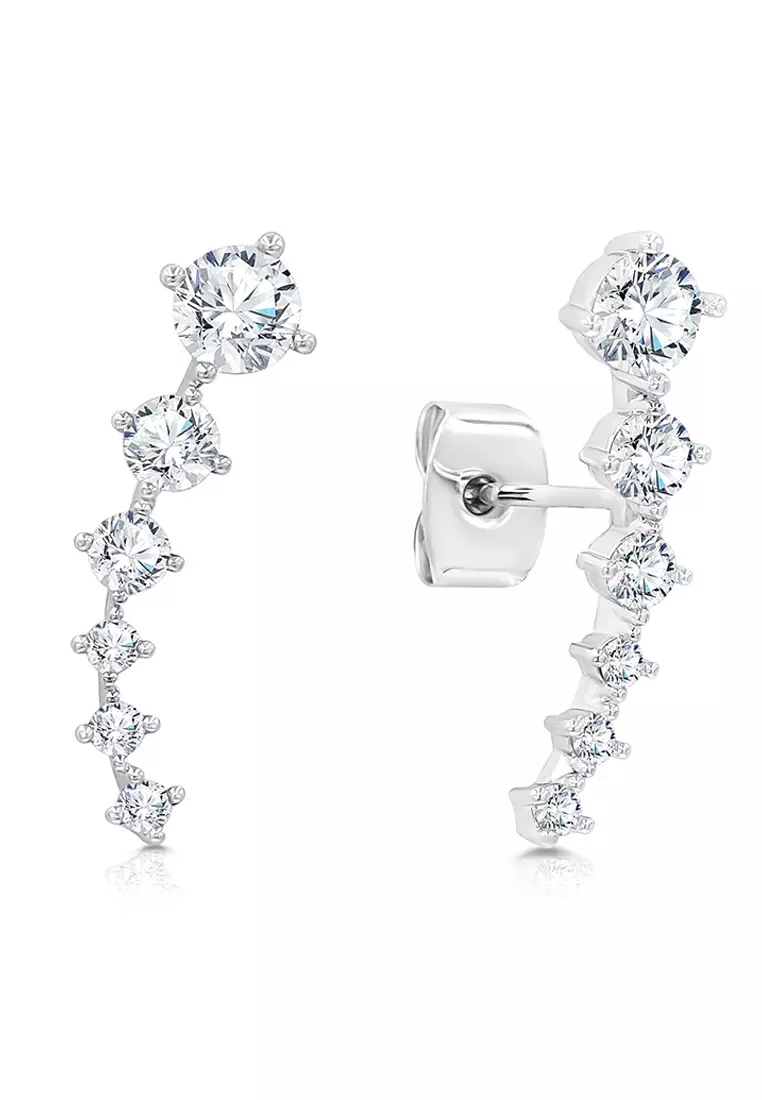 Diamond ear hot sale climber earrings