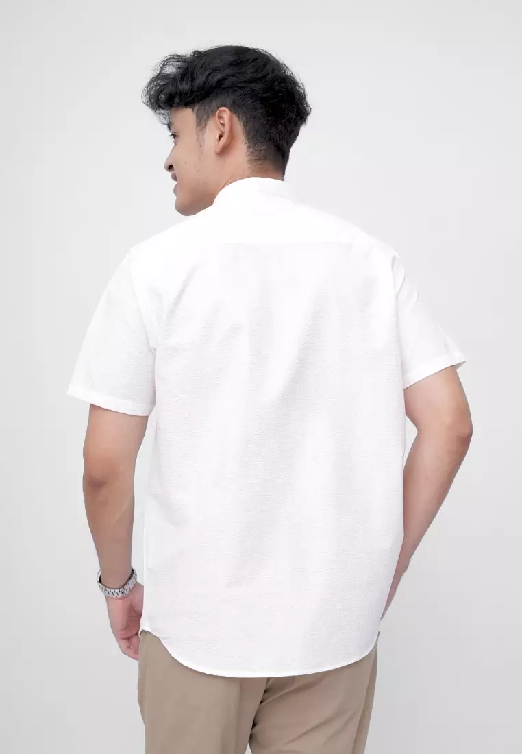 Ryusei Kemeja Kerah Koko Lengan Pendek Seijiro White