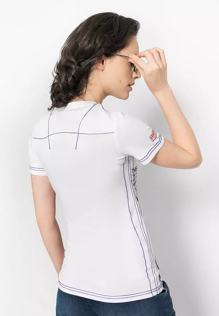 LGS Kaos Wanita Warna Putih Motif Sablon LLTS.555.T676M.019.7C