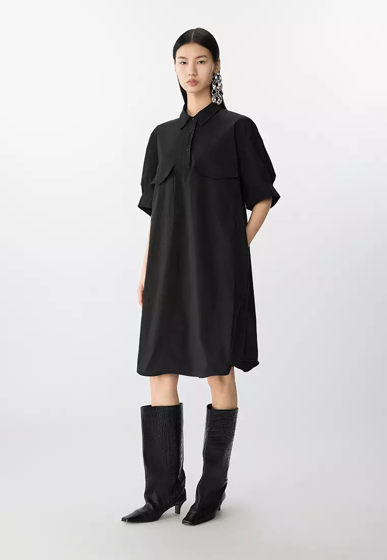 Cotton short-sleeved dress