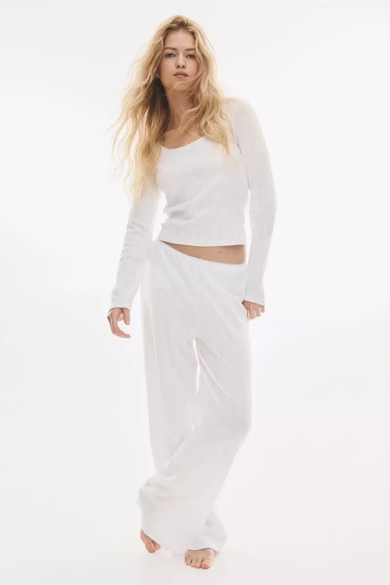 Cotton pointelle pyjamas