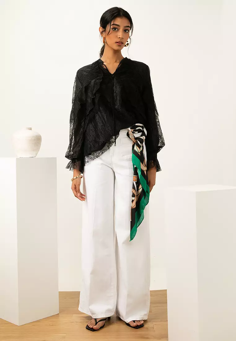 Amelia Ruffled Lace Babydoll Top