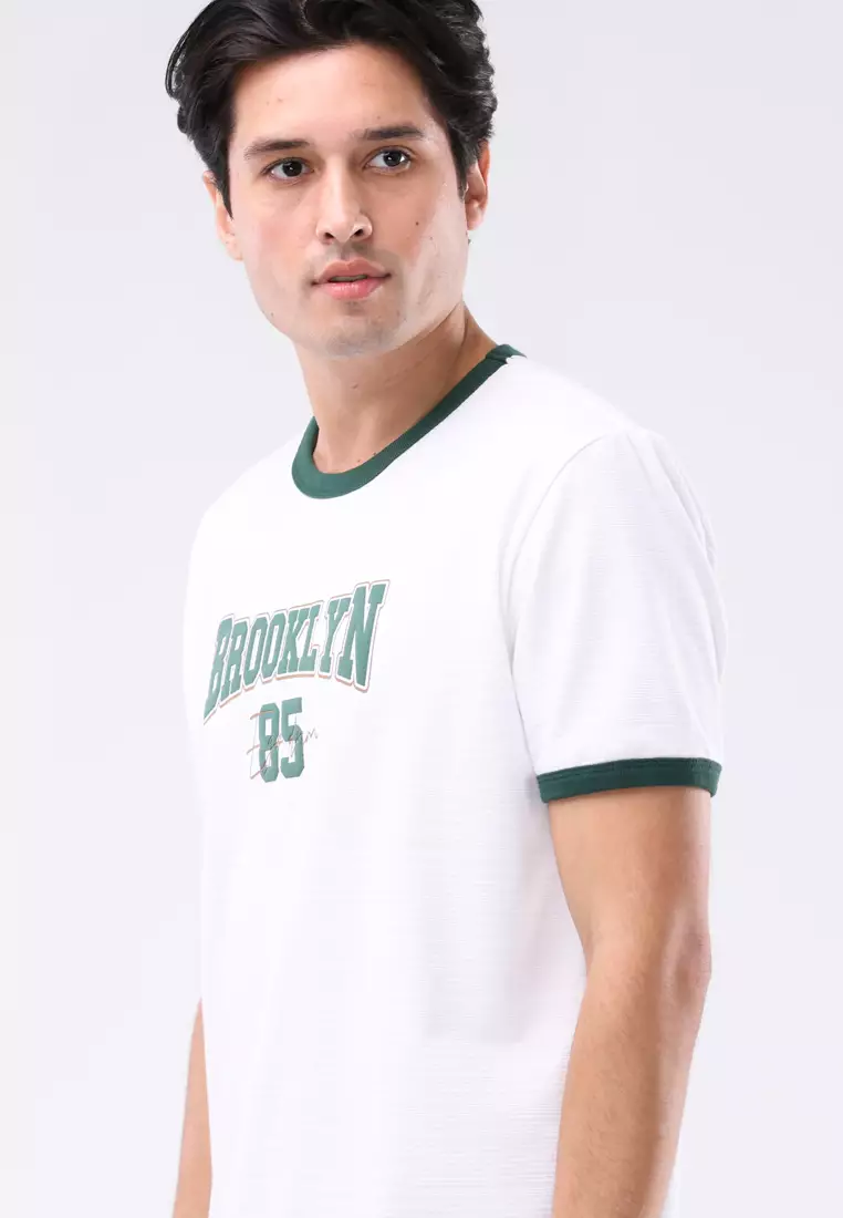 Round Neck Streaky Short Sleeves