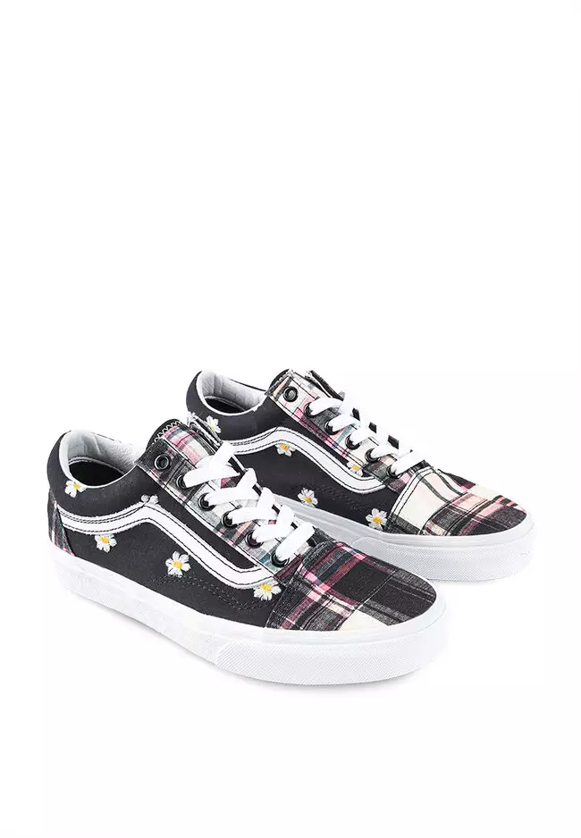 Checkered floral old best sale skool vans