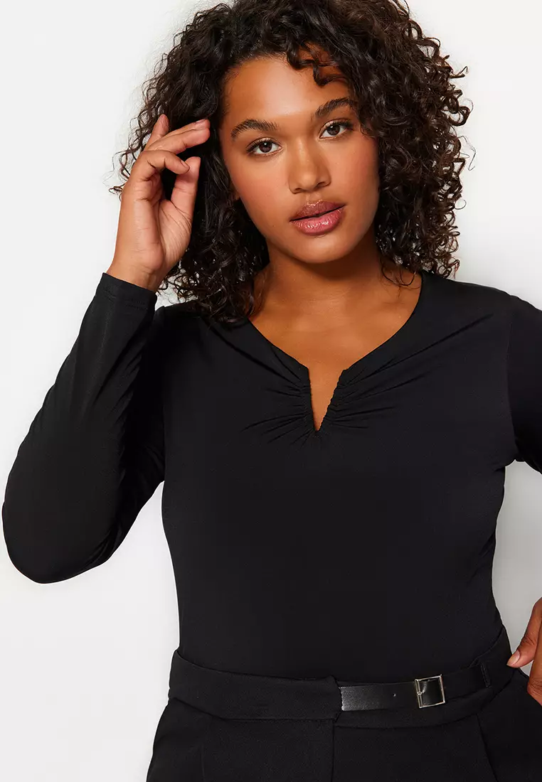 Plus Size Sandy V-Neck Blouse
