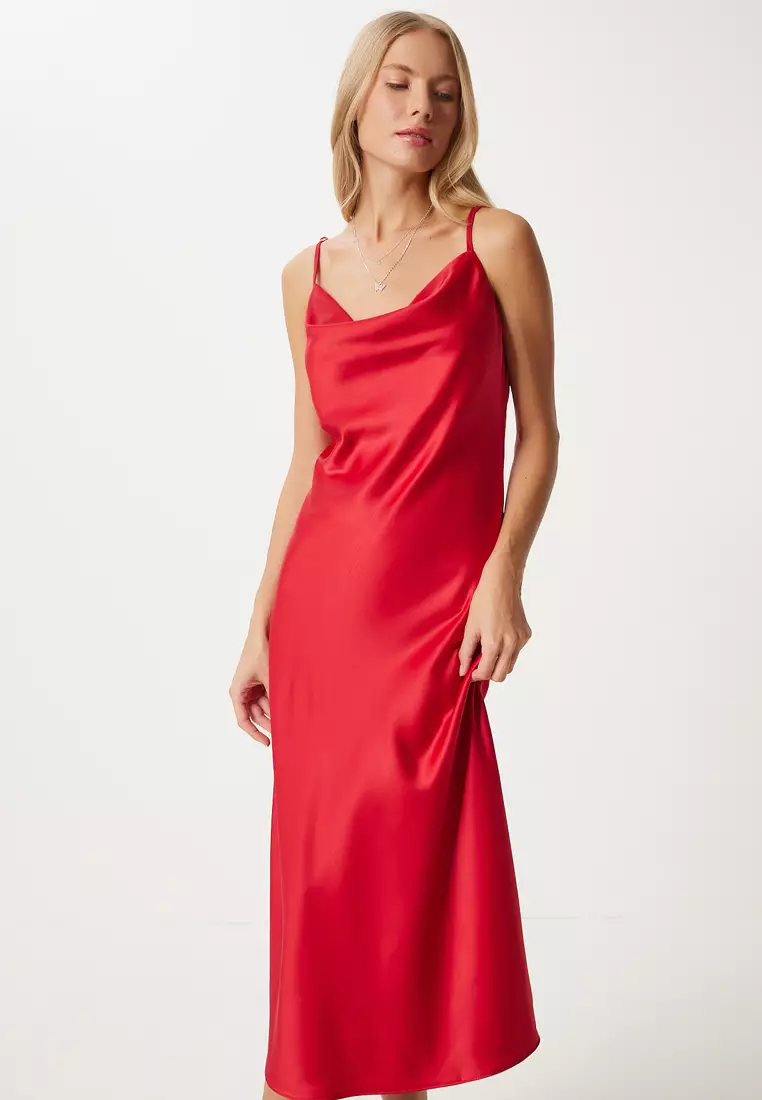 Cowl Neck Midi Dress