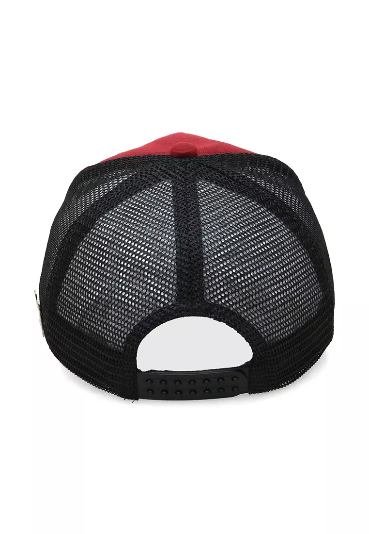 Raesan Topi Baseball Jaring Aksesoris Fashion Pria Adjustable Strap Material Polyester ORIGINAL - Maroon Black