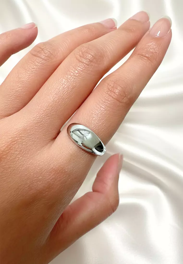 Elan Irregular Open Claw White Gold Ring