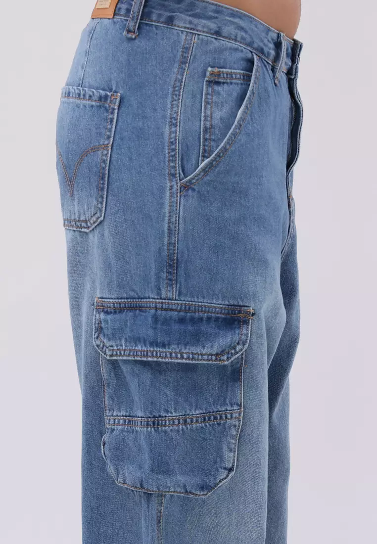 Denim Cargo Pants Ladies