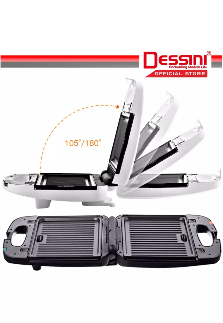 DESSINI ITALY 180° Open 26CM Double Sided Non-Stick Electric