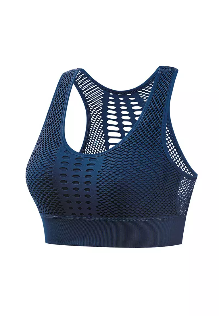 Ribbed Halter Collar Sports Bra