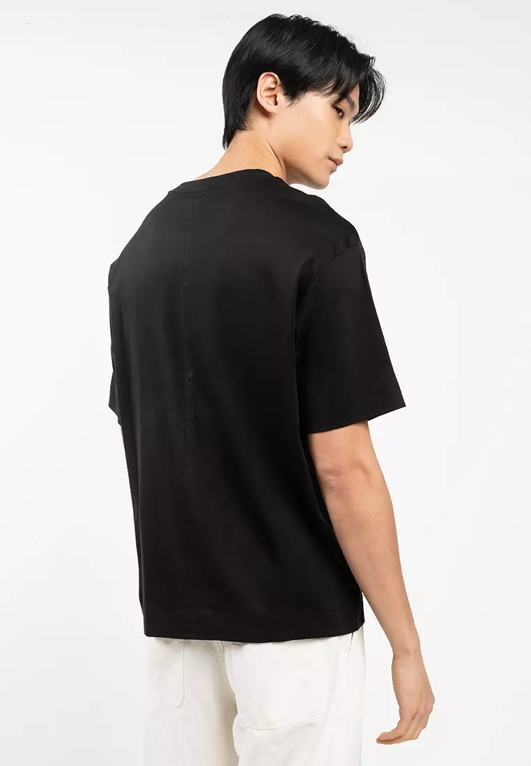 短袖寬鬆優質珠地布商標T恤 - Calvin Klein Jeans